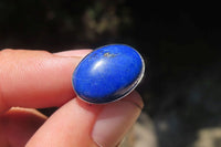 Polished Lapis Lazuli Pendant and Earrings Set in Sterling Sliver - Sold Per Set - From Afghanistan - Toprock Gemstones and Minerals