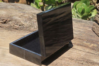 Hand Made Jet Lignite Jewellery Box x 1 From Swaziland - Toprock Gemstones and Minerals