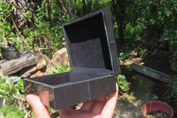 Hand Made Jet Lignite Jewellery Box x 1 From Swaziland - Toprock Gemstones and Minerals