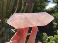 Polished Double Terminated Rose Quartz Points x 6 From Ambatondrazaka, Madagascar - Toprock Gemstones and Minerals