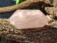 Polished Double Terminated Rose Quartz Points x 6 From Ambatondrazaka, Madagascar - Toprock Gemstones and Minerals