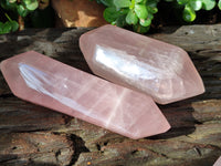 Polished Double Terminated Rose Quartz Points x 6 From Ambatondrazaka, Madagascar - Toprock Gemstones and Minerals