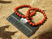 Polished Red Jasper Beaded Stretch Buddha Bracelet - Sold Per Item - From South Africa - Toprock Gemstones and Minerals