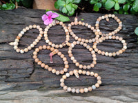 Polished Namibian Desert Picture Stone Jasper Beaded Stretch Buddha Bracelet - Sold Per Item - From Namibia - Toprock Gemstones and Minerals