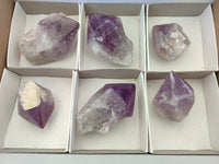 Polished Jacaranda Amethyst Crystals x 6 From Zambia - Toprock Gemstones and Minerals