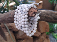 Polished Lightning Strike Magnesite - Howlite Beaded Stretch Buddha Bracelet - Sold Per Item - From Zimbabwe - Toprock Gemstones and Minerals