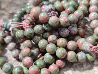 Polished Unakite Beaded Stretch Buddha Bracelet - Sold Per Item - From South Africa - Toprock Gemstones and Minerals