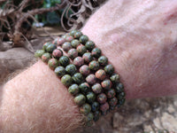 Polished Unakite Beaded Stretch Buddha Bracelet - Sold Per Item - From South Africa - Toprock Gemstones and Minerals