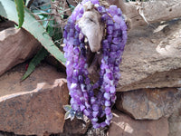 Polished Amethyst Tumble Chip Beaded Necklace - Sold per Item- From Zambia - Toprock Gemstones and Minerals