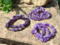 Polished Amethyst Tumble Chip Beaded Necklace - Sold per Item- From Zambia - Toprock Gemstones and Minerals