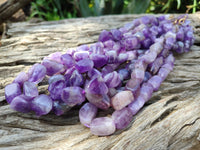 Polished Amethyst Tumble Chip Beaded Necklace - Sold per Item- From Zambia - Toprock Gemstones and Minerals