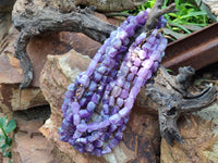 Polished Amethyst Tumble Chip Beaded Necklace - Sold per Item- From Zambia - Toprock Gemstones and Minerals