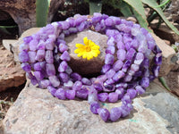 Polished Amethyst Tumble Chip Beaded Necklace - Sold per Item- From Zambia - Toprock Gemstones and Minerals