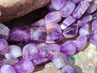 Polished Amethyst Tumble Chip Beaded Necklace - Sold per Item- From Zambia - Toprock Gemstones and Minerals