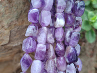 Polished Amethyst Tumble Chip Beaded Necklace - Sold per Item- From Zambia - Toprock Gemstones and Minerals