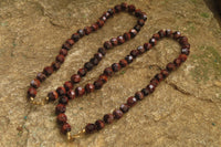 Polished Red Tigers Eye Faceted Beaded Necklace - Sold Per Item - From South Africa - Toprock Gemstones and Minerals