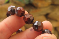 Polished Red Tigers Eye Faceted Beaded Necklace - Sold Per Item - From South Africa - Toprock Gemstones and Minerals