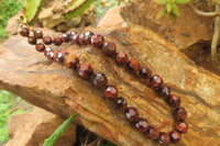 Polished Red Tigers Eye Faceted Beaded Necklace - Sold Per Item - From South Africa - Toprock Gemstones and Minerals