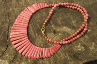 Polished Pink Rhodonite Egyptian Choker Necklace - Sold Per Item - From Madagascar - Toprock Gemstones and Minerals