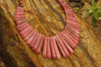 Polished Pink Rhodonite Egyptian Choker Necklace - Sold Per Item - From Madagascar - Toprock Gemstones and Minerals