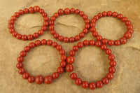 Polished Red Jasper Beaded Clip On Bracelet - Sold Per Item - From South Africa - Toprock Gemstones and Minerals