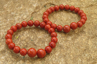 Polished Red Jasper Beaded Clip On Bracelet - Sold Per Item - From South Africa - Toprock Gemstones and Minerals