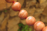 Polished Banded Red Jasper Ball Shaped Bead Necklace - Sold Per Item - From Namibia - Toprock Gemstones and Minerals
