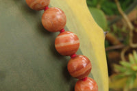 Polished Banded Red Jasper Ball Shaped Bead Necklace - Sold Per Item - From Namibia - Toprock Gemstones and Minerals