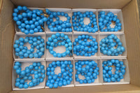 Polished Blue Turquenite Howlite Ball Shaped Bead Necklace - Sold Per Item - From Zimbabwe - Toprock Gemstones and Minerals