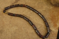 Polished Banded Tiger Iron Jasper Cylinder Shaped Bead Necklace  - Sold Per Item - From Australia - Toprock Gemstones and Minerals
