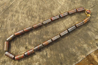 Polished Banded Tiger Iron Jasper Cylinder Shaped Bead Necklace  - Sold Per Item - From Australia - Toprock Gemstones and Minerals