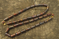 Polished Banded Tiger Iron Jasper Cylinder Shaped Bead Necklace  - Sold Per Item - From Australia - Toprock Gemstones and Minerals
