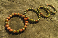 Polished Unakite Clip On Beaded Bracelet - Sold Per Item - From South Africa - Toprock Gemstones and Minerals