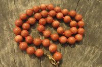 Polished Copper Sunstone Ball Shaped Beaded Necklace  - sold per Item - From India - Toprock Gemstones and Minerals