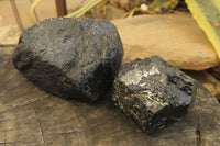 Natural Alluvial Schorl Black Tourmaline Specimens x 6 From Zimbabwe - Toprock Gemstones and Minerals