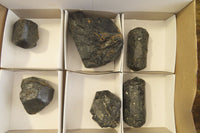Natural Alluvial Schorl Black Tourmaline Specimens x 6 From Zimbabwe - Toprock Gemstones and Minerals