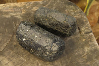 Natural Alluvial Schorl Black Tourmaline Specimens x 6 From Zimbabwe - Toprock Gemstones and Minerals