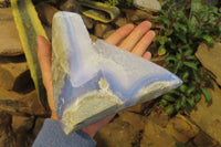 Polished Blue Lace Agate Standing Free Form x 1 From Nsanje, Malawi - Toprock Gemstones and Minerals