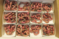 Polished Pink Rhodonite Barrel Shaped Beaded Necklace - Sold Per Item - From Madagascar - Toprock Gemstones and Minerals