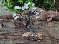 Hand Made Clear Quartz Copper Wire Wrap Tree On Cobbed Nguni Jasper x 1 From South Africa - Toprock Gemstones and Minerals