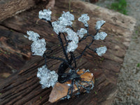Hand Made Clear Quartz Copper Wire Wrap Tree On Cobbed Nguni Jasper x 1 From South Africa - Toprock Gemstones and Minerals