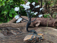 Hand Made Clear Quartz Copper Wire Wrap Tree On Cobbed Nguni Jasper x 1 From South Africa - Toprock Gemstones and Minerals