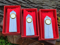 Polished Blue Lace Agate Clock Towers - sold per item - From Namibia - Toprock Gemstones and Minerals