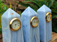 Polished Blue Lace Agate Clock Towers - sold per item - From Namibia - Toprock Gemstones and Minerals