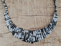 Polished Snowflake Obsidian Beaded Egyptian Choker Necklace - Sold per Item - From Mexico - Toprock Gemstones and Minerals