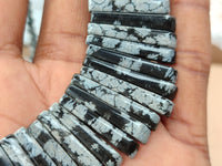 Polished Snowflake Obsidian Beaded Egyptian Choker Necklace - Sold per Item - From Mexico - Toprock Gemstones and Minerals