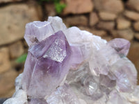 Natural Jacaranda Amethyst Quartz Clusters x 2 from Mumbwa, Zambia - Toprock Gemstones and Minerals