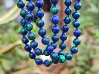 Polished Rare Azurite Ball Shaped Beaded Necklace - Sold Per Item - From Congo - Toprock Gemstones and Minerals