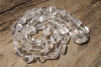 Polished Clear Quartz Rock Crystal Tumble Chip Bead Necklace - Sold Per Item - From Madagascar - Toprock Gemstones and Minerals