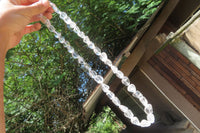 Polished Clear Quartz Rock Crystal Tumble Chip Bead Necklace - Sold Per Item - From Madagascar - Toprock Gemstones and Minerals